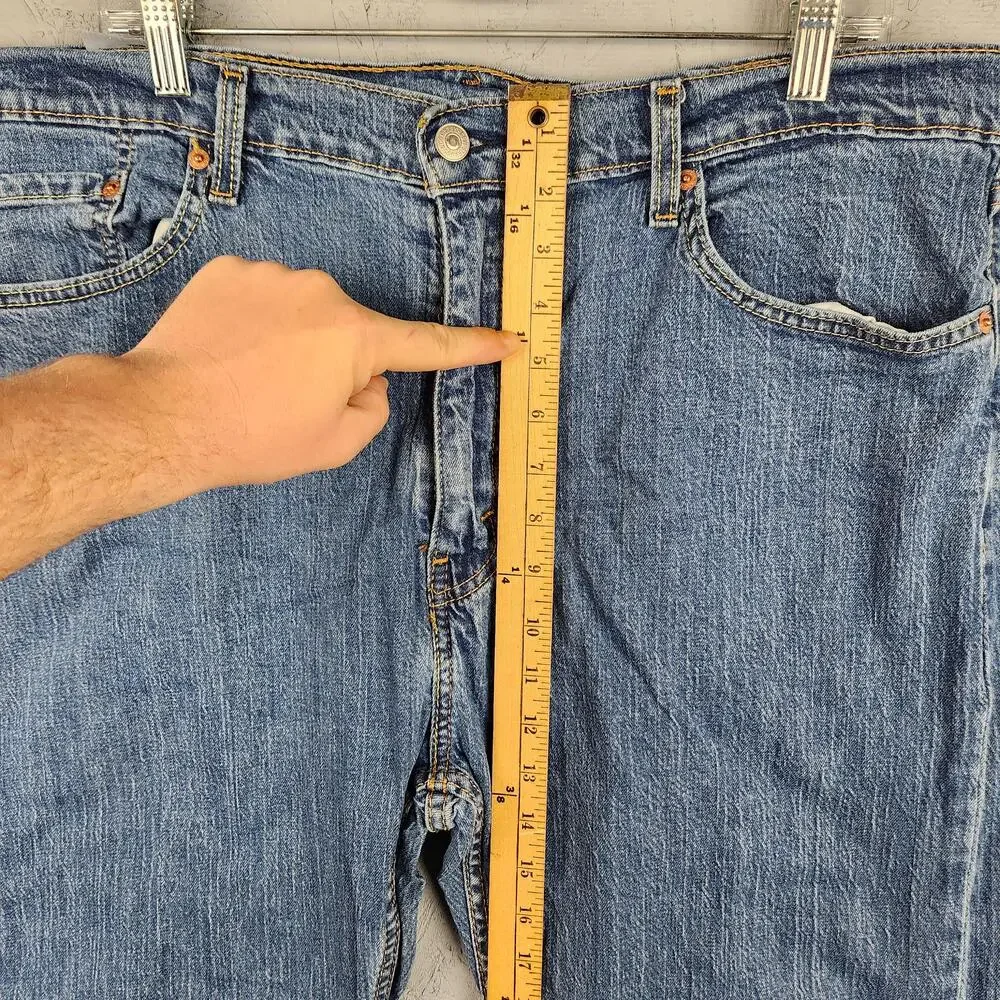 Levis 505 Jeans Mens 40x30 Blue Denim Straight Leg Stretch Medium Wash Classic